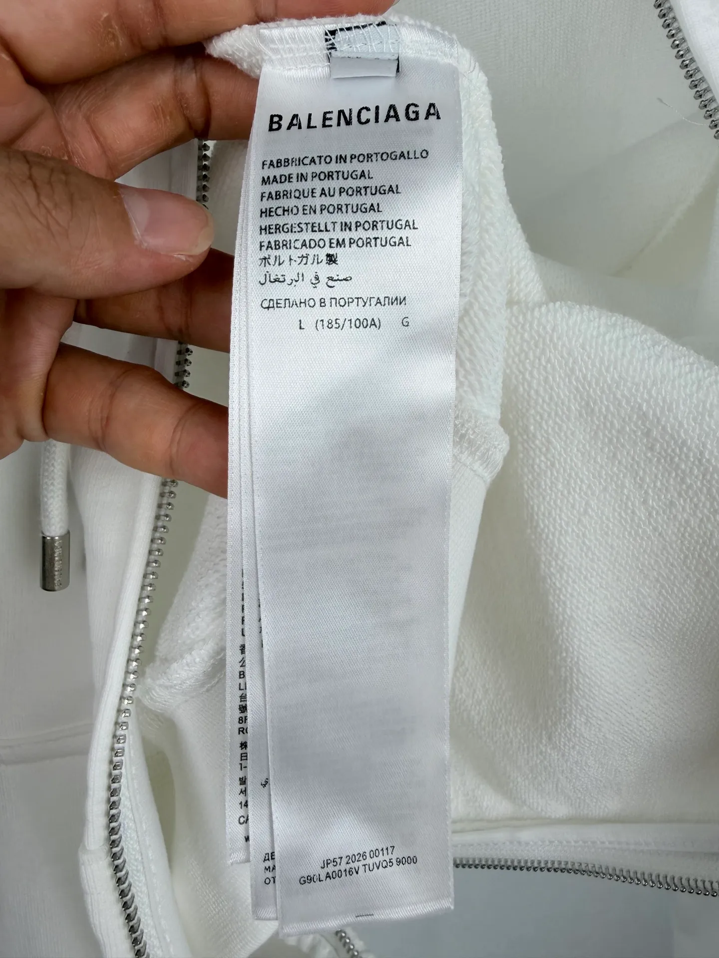 BALENCIAGA / Balenciaga 26FW Bodies printed logo hooded sweatshirt jacket Authentic 10300 purchased and developed, 420g double-ply terry sweatshirt material, matching ribs, glue printing, fabric enzyme washing, customized 1:1 zipper, customized 1:1 hanging, customized 1:1 rope, customized 1:1 trademark, fitted version Size: S M L XL